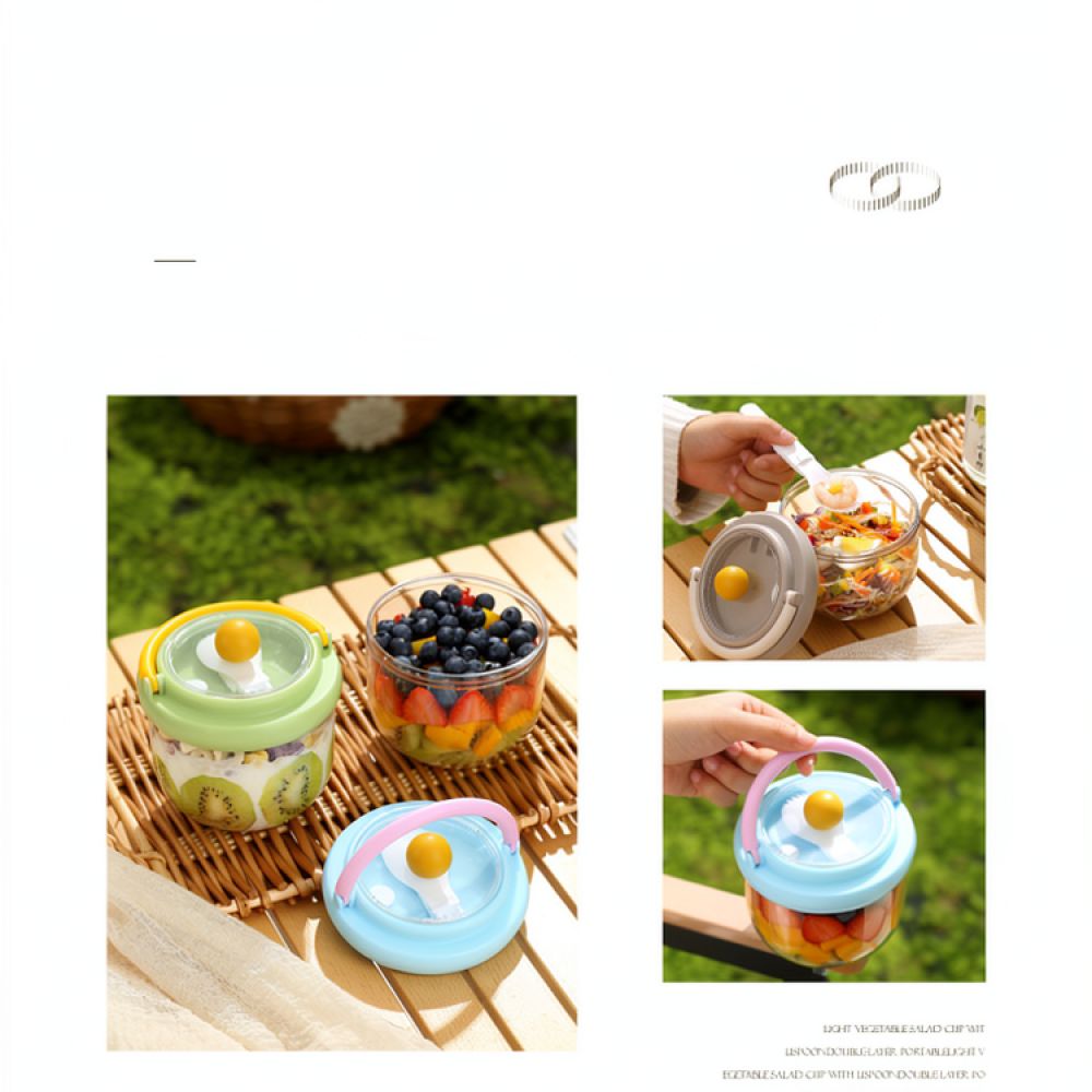 Food Snacks For Camping - Ins Style Portable Salad Container With