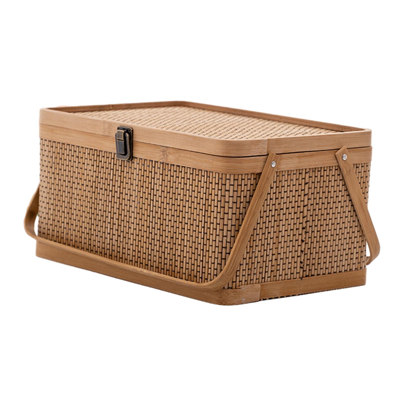 Handcrafted Bamboo Picnic Bask - Food Snacks Hamper 评论和价格