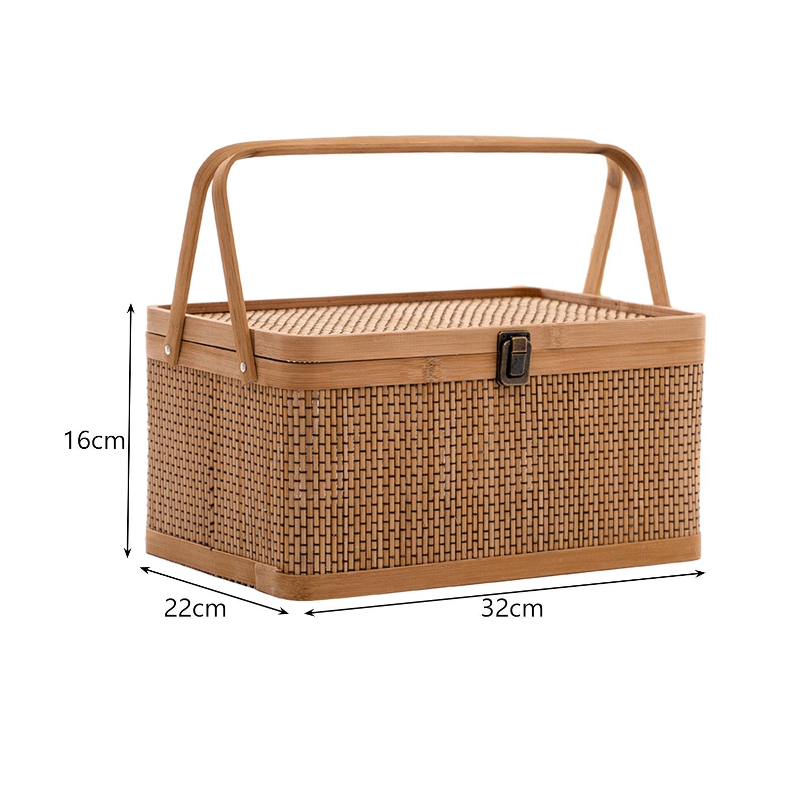 Handcrafted Bamboo Picnic Bask - Food Snacks Hamper 评论和价格