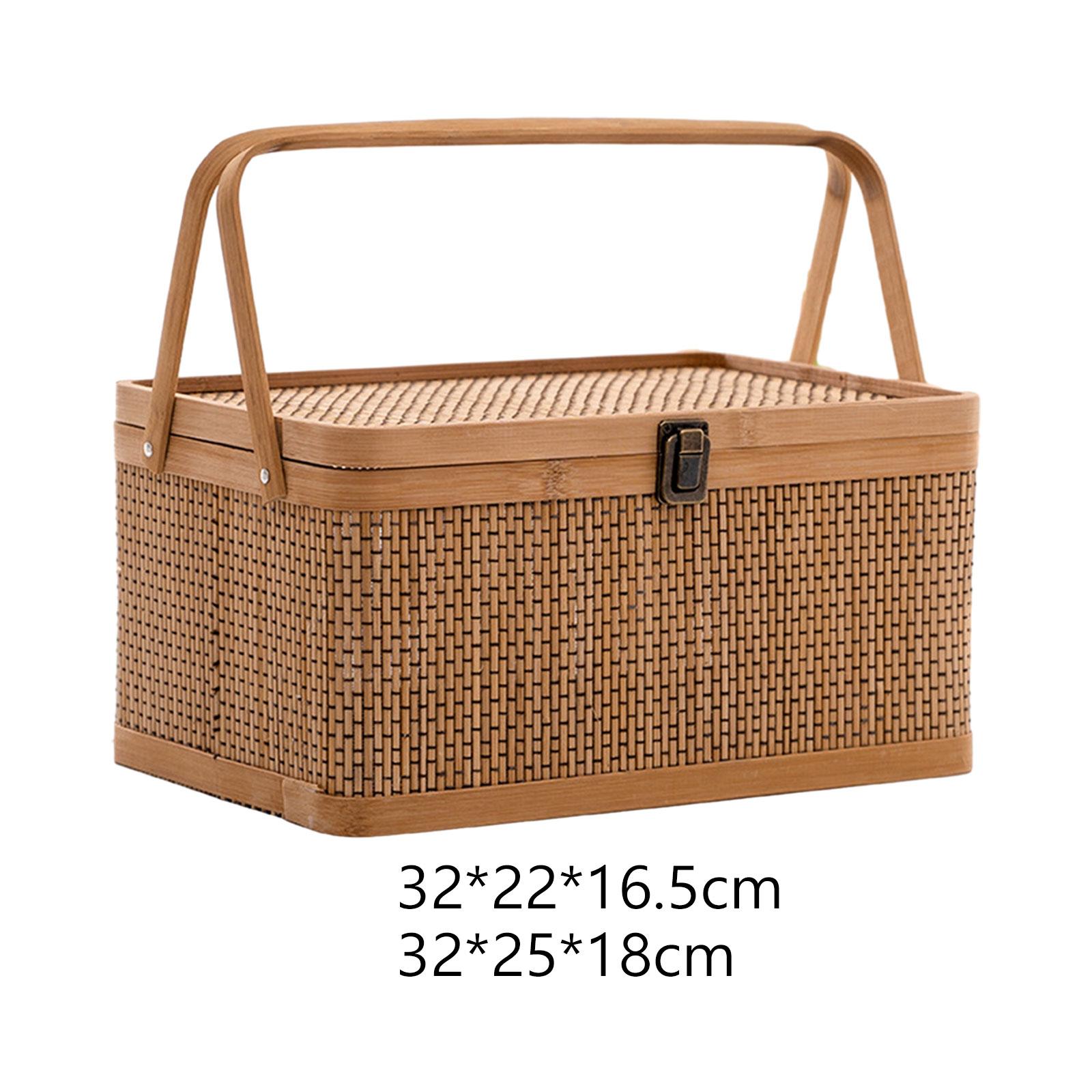 Handcrafted Bamboo Picnic Bask - Food Snacks Hamper 评论和价格