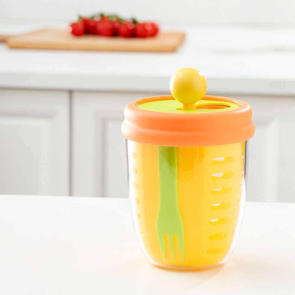 Reusable Double Tier Salad Cup - Food Snacks For Camping 评论和价格