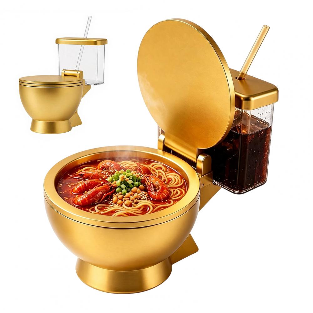 Toilet Shaped Ramen Bowl Set,  - Food Snacks Drinks 评论和价格