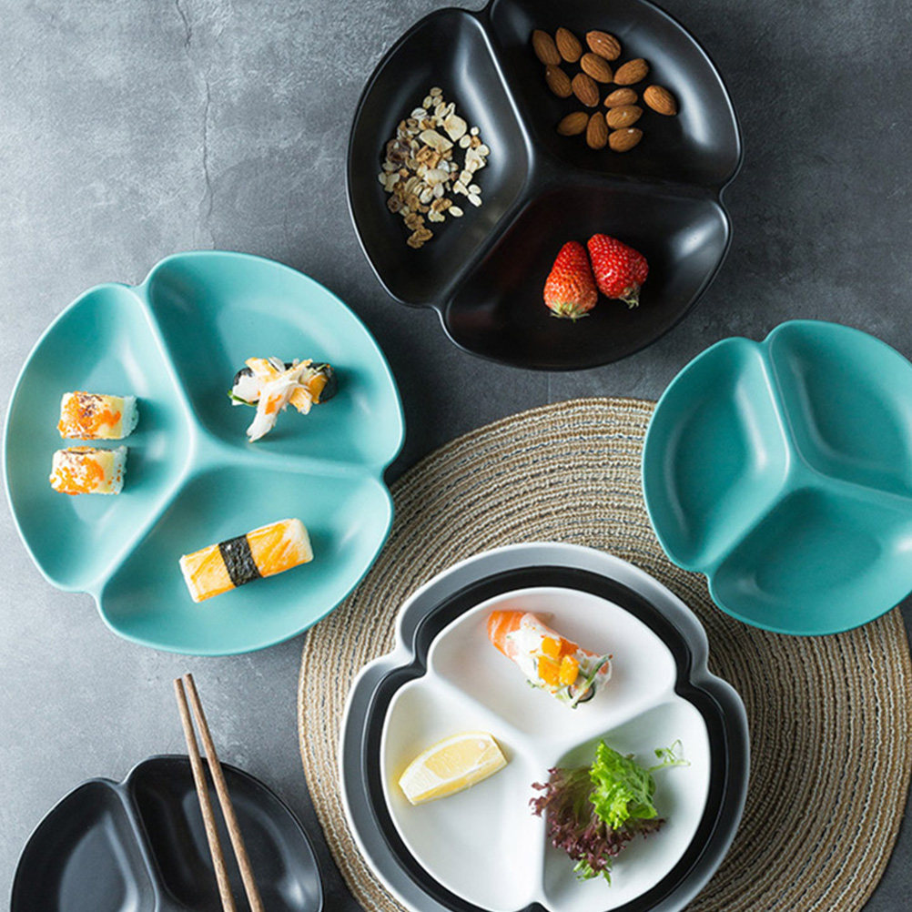 1Pcs Ceramic Divided Serving P - Food Snacks For Camping 评论和价格