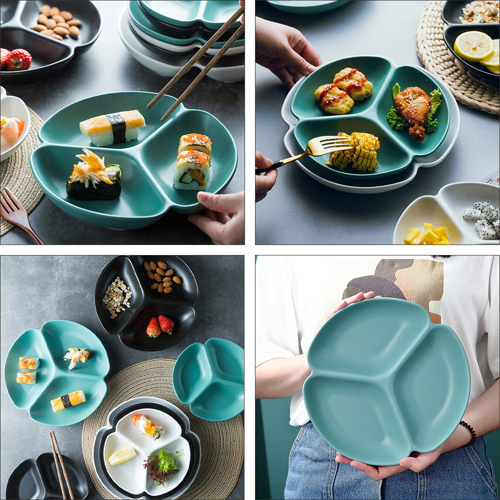 1Pcs Ceramic Divided Serving P - Food Snacks For Camping 评论和价格