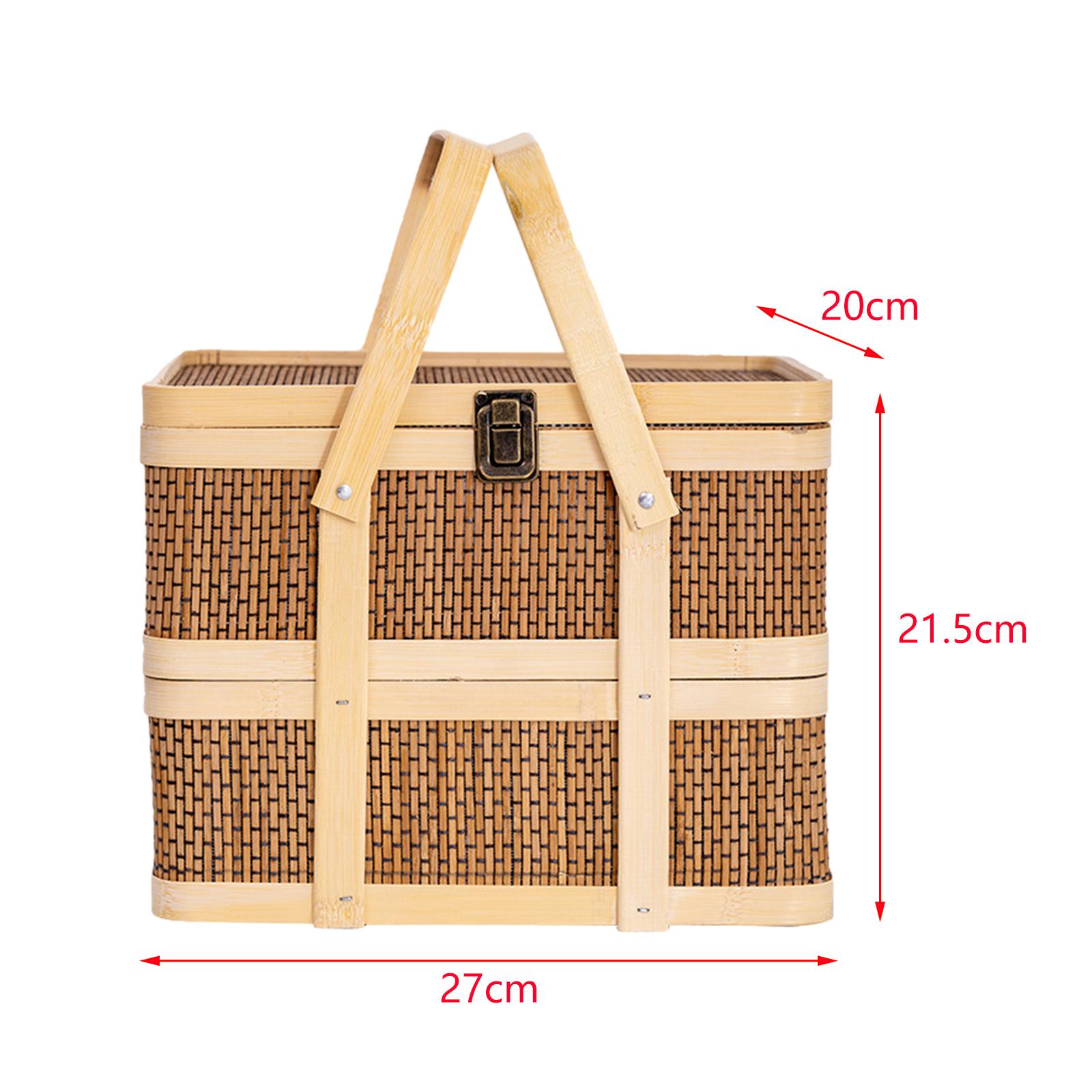 Woven Picnic Basket,Food Stora - Food Snacks Hamper 评论和价格